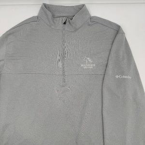 Columbia Golf 1/4 Quarter Zip Pullover Mens Large Gray Long Sleeve Performance